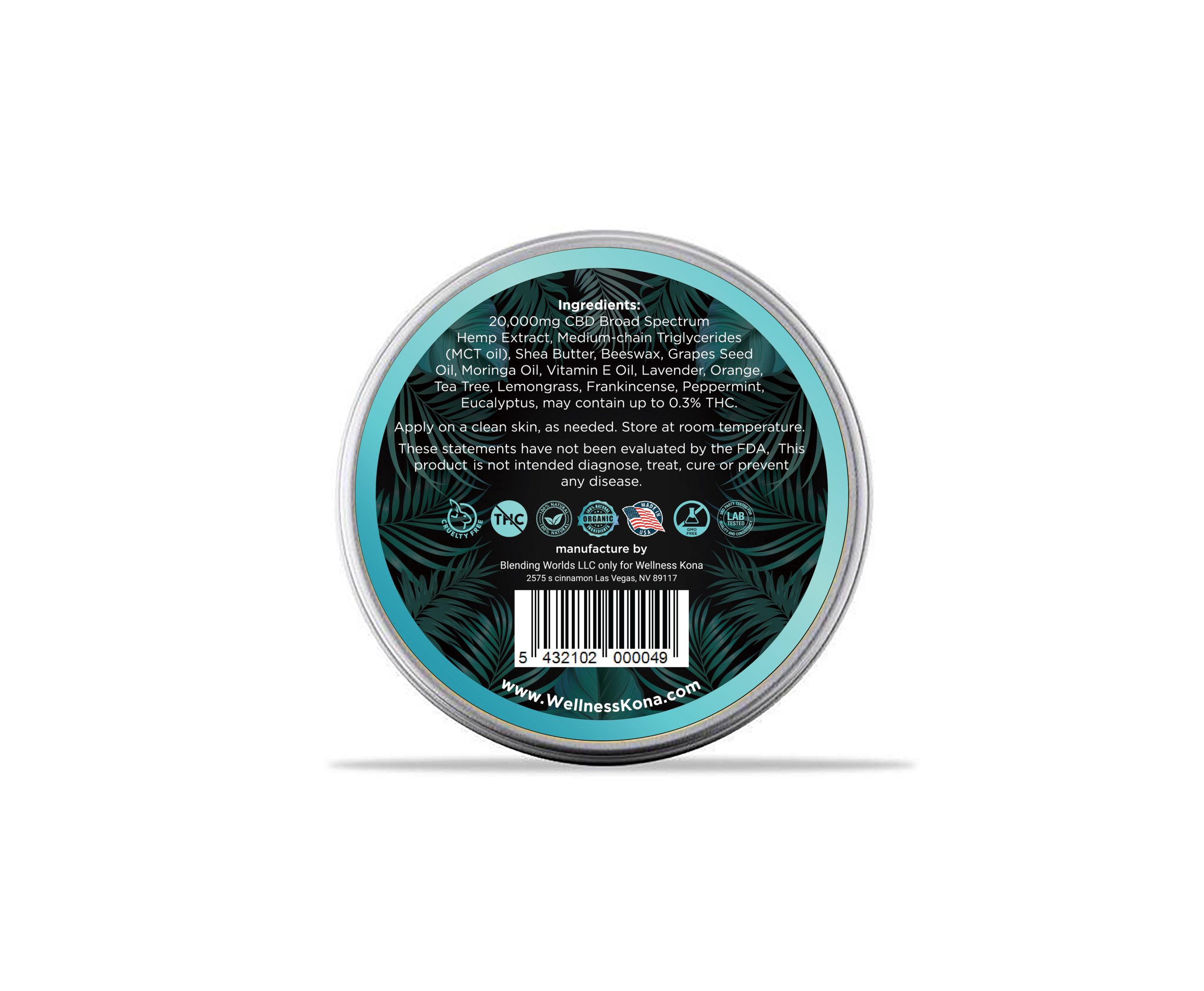 20,000mg CBD SALVE Premium Broad Spectrum 100ml/3.3oz - Image 2