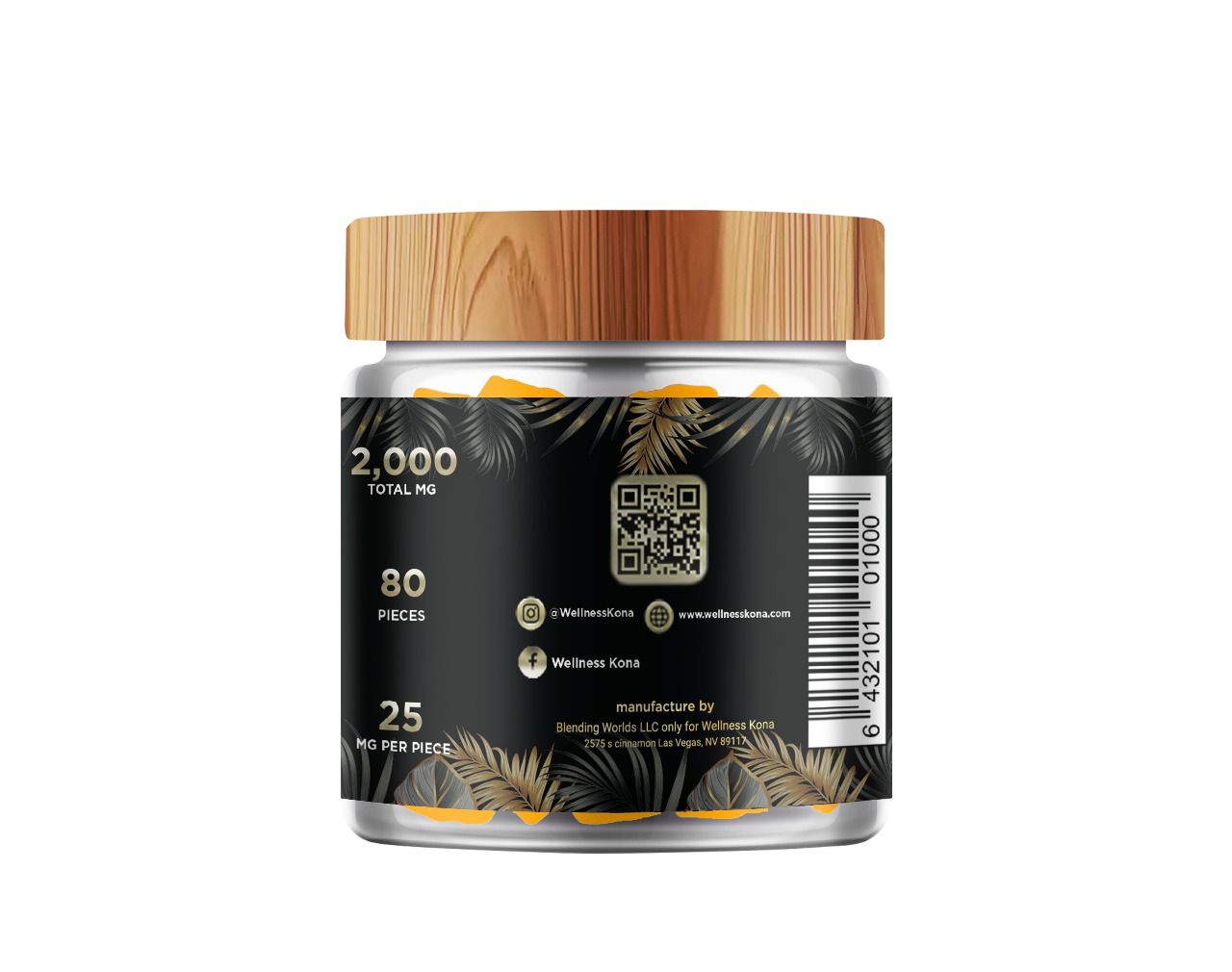 2,000mg Isolate CBD vegan gummies Mango 450ml - Image 4