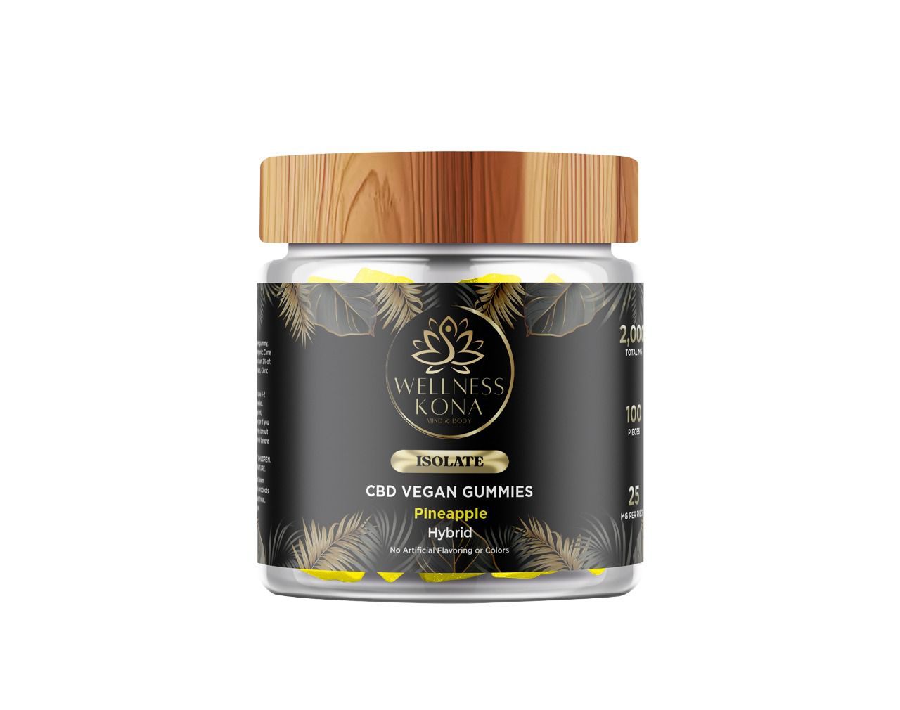 2,000mg Isolate CBD vegan gummies Pineapple 450ml