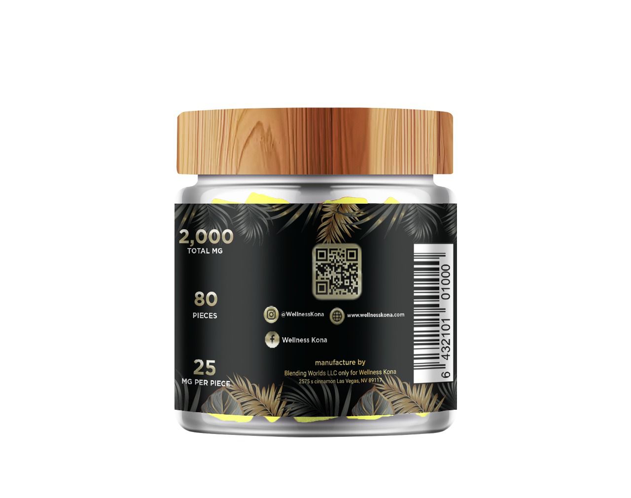 2,000mg Isolate CBD vegan gummies Pineapple 450ml - Image 3